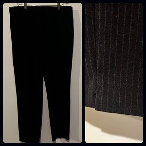 ZARA Pinstripe Ankle Pants in Dark Blue